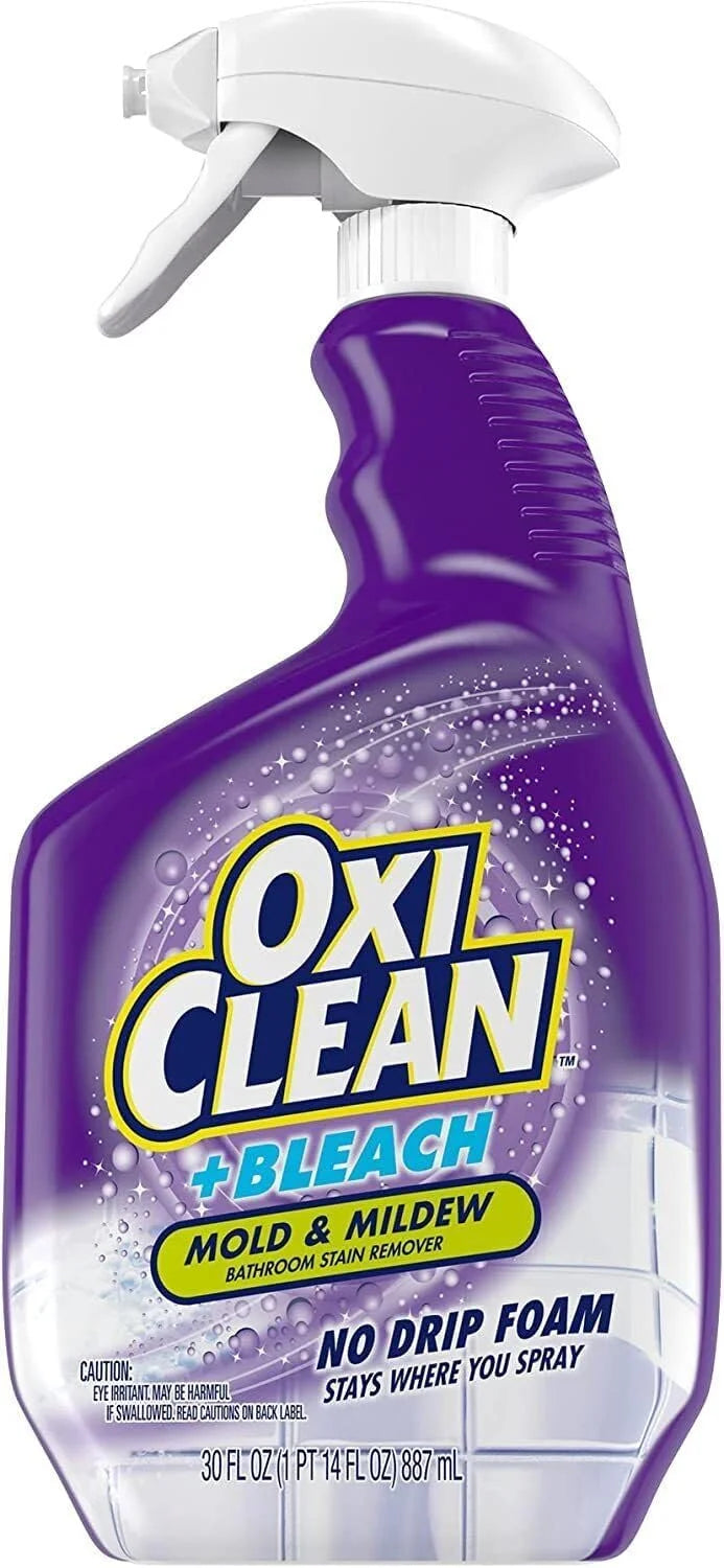 OxiClean plus Bleach, No Drip Foam, Mold & Mildew Bathroom Stain Remover 30 oz. (Pack of 4)