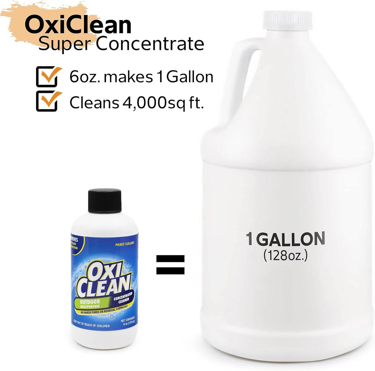OxiClean - Outdoor Multipurpose Super Concentrated Cleaner - Makes 2 Gallons - Stain Remover - Driveway Cleaner for Concrete - Degreaser for Cement and Brick (2 PK 6oz Bottle = 2 Gallons)