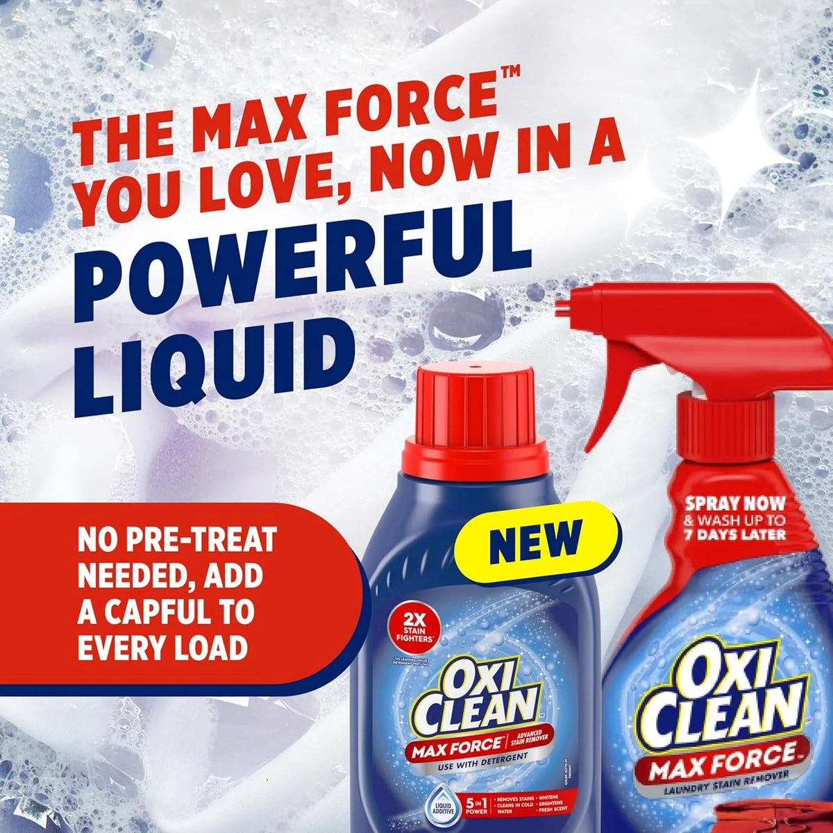 OxiClean Max Force Advanced Stain Remover Liquid, 45 Fl Oz