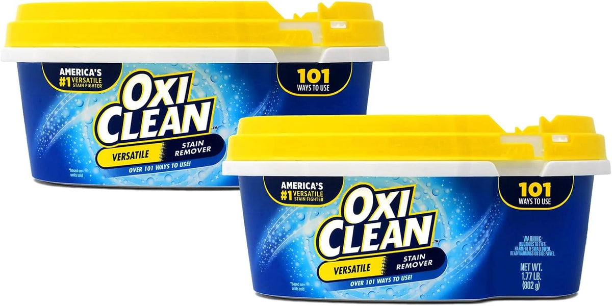 OxiClean Versatile Stain Remover, Over 101 Uses, Chlorine-Free, For All Machines, 1.77 lb (Pack of 2)