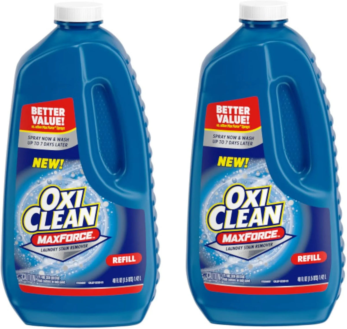 OxiClean Max Force Laundry Stain Fighter Refill, 48 fl oz (Pack of 2)