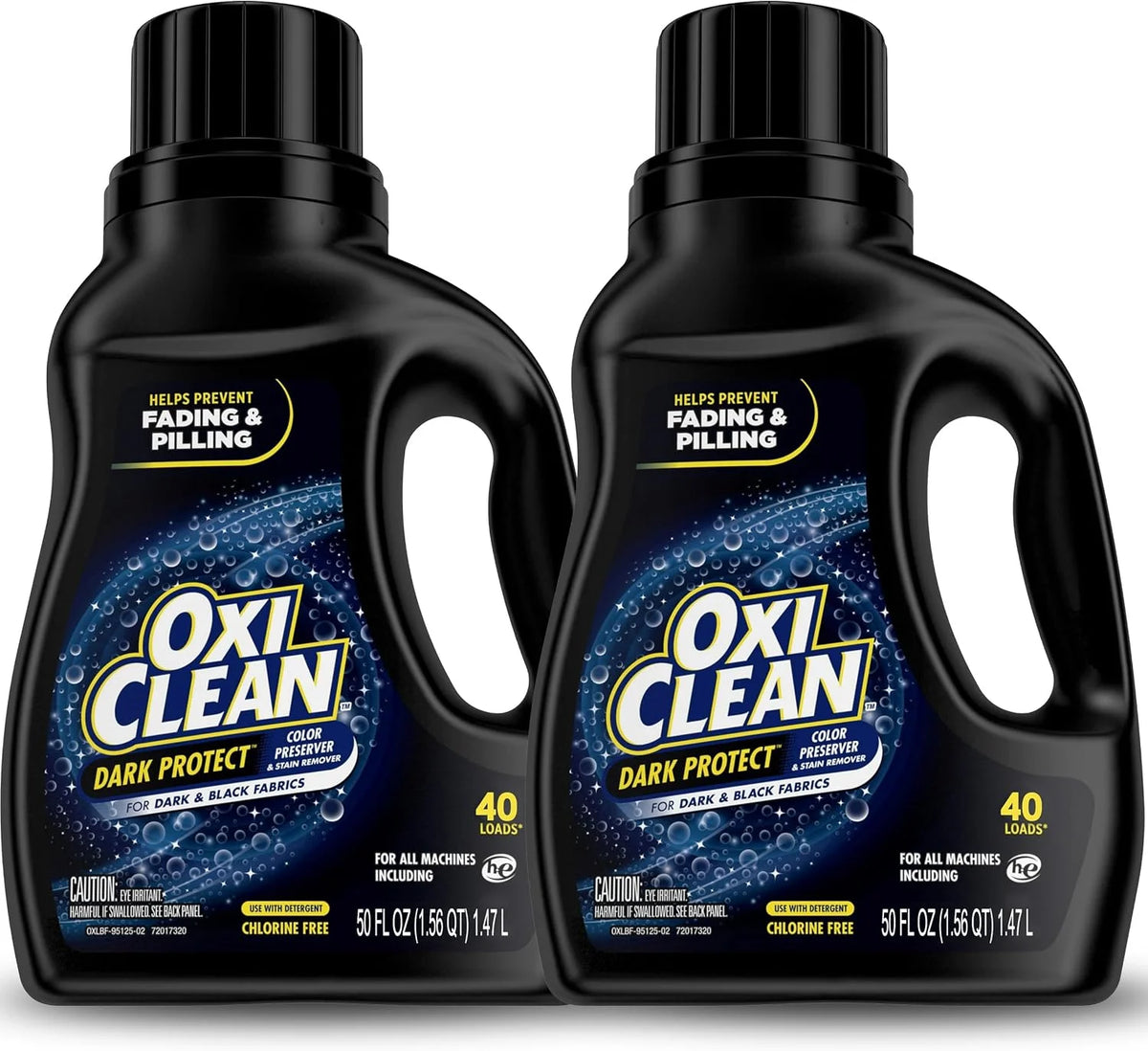 OxiClean Dark Protect Liquid Stain Remover and Laundry Booster, 2 Pack, Bleach Free Laundry Stain Remover for Dark Clothes, Anti Fading Color Preserver, 40 Loads, 50 oz Each