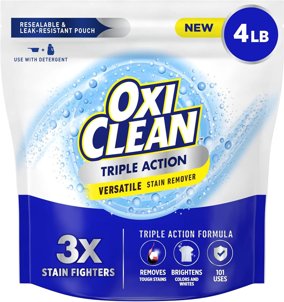 OxiClean Triple Action Versatile Stain Remover Powder, 4 lbs