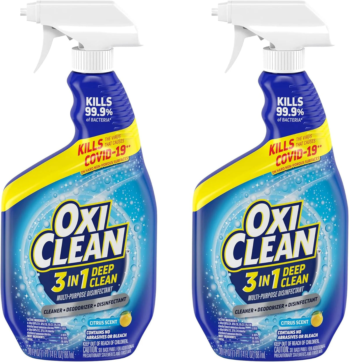 OxiClean 3-in-1 Deep Clean Multi-Purpose Disinfectant, 30 oz (Pack of 2)