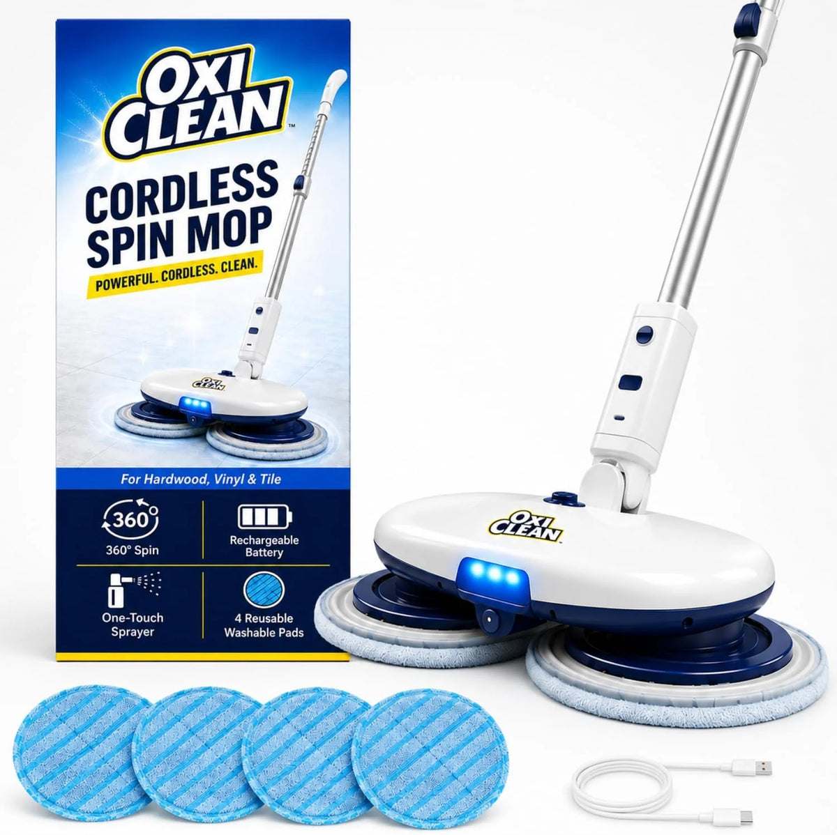 OxiClean Cordless Electric Mop - Power Rotating Spin Mop for Floor Cleaning