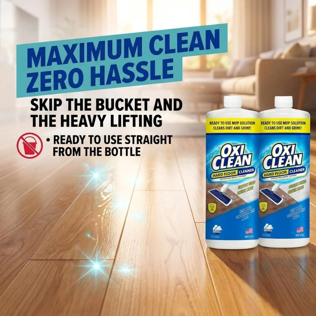 OxiClean Hard Floor Cleaner for Mopping - Ready to Use Mop Solultion, 32 oz