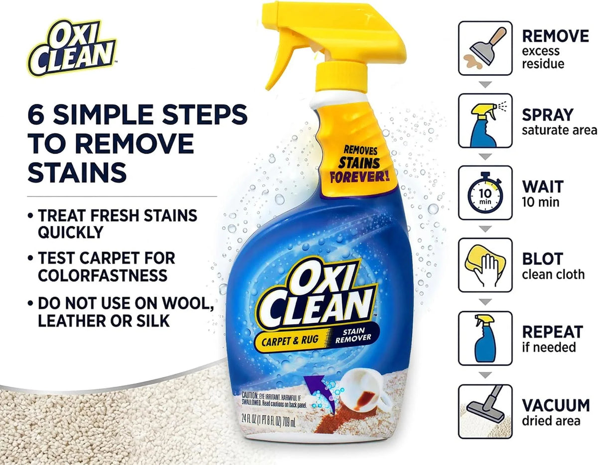 OxiClean Carpet & Rug Stain Remover Spray, 24 fl oz (Pack of 3)