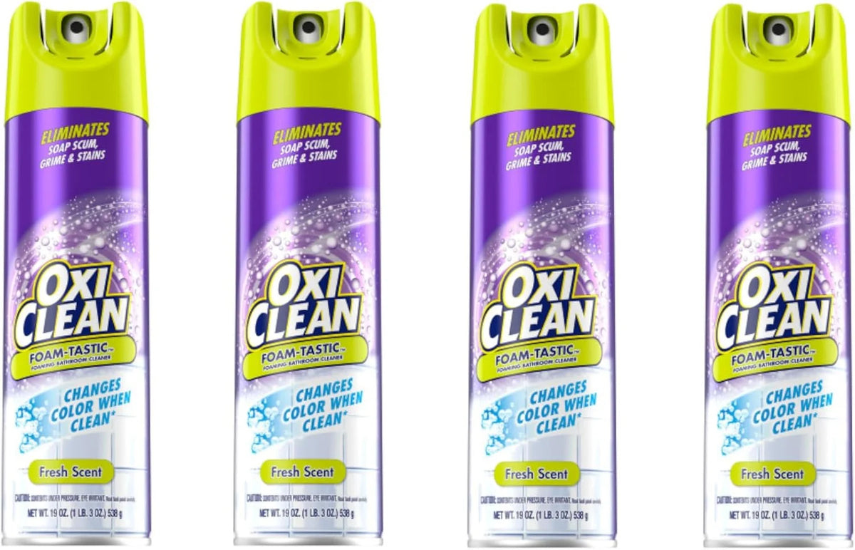 OxiClean Foam-Tastic Fresh Scent Bathroom Cleaner, 19 oz, 4 count