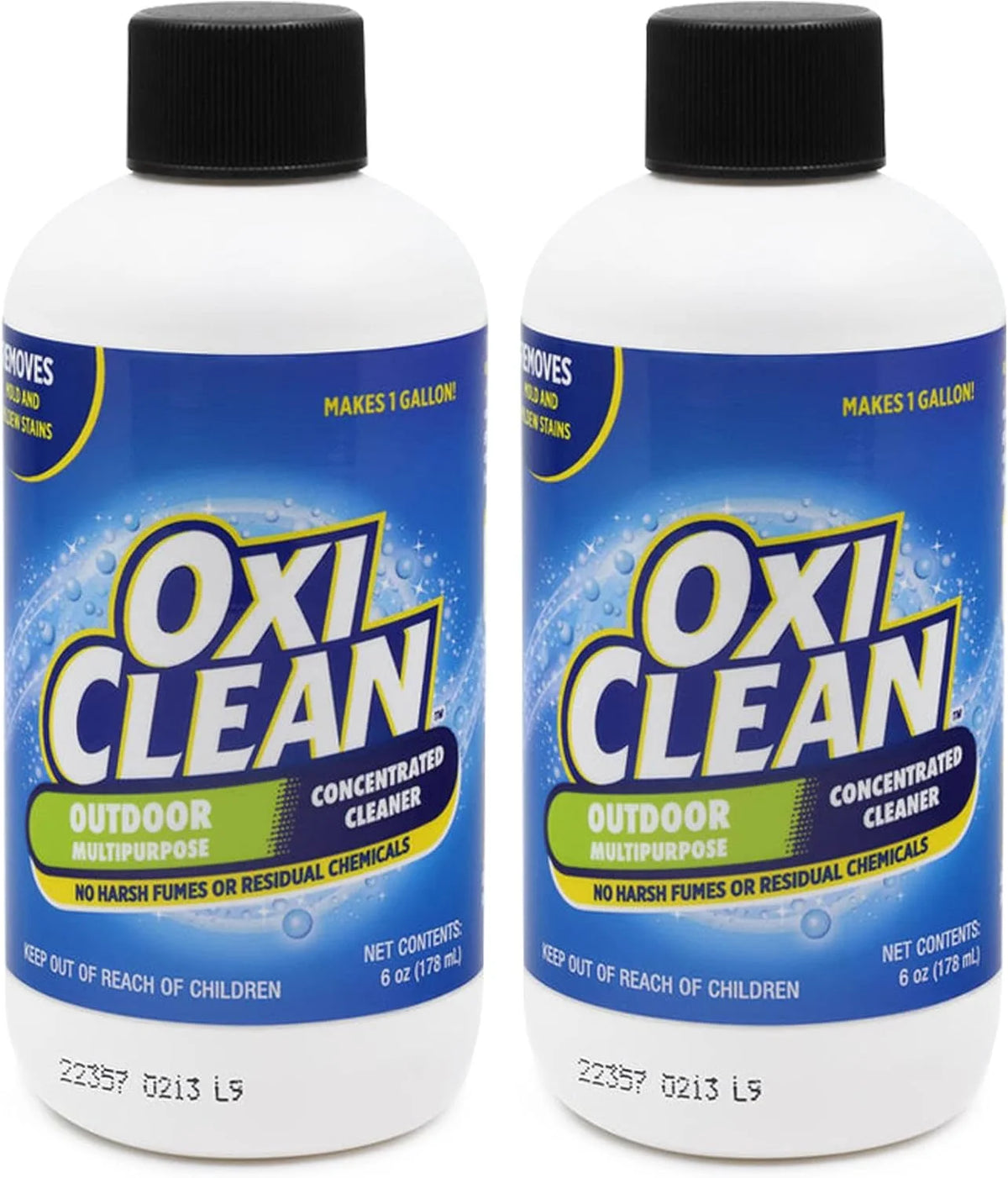 OxiClean - Outdoor Multipurpose Super Concentrated Cleaner - Makes 2 Gallons - Stain Remover - Driveway Cleaner for Concrete - Degreaser for Cement and Brick (2 PK 6oz Bottle = 2 Gallons)