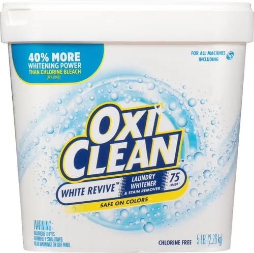 OxiClean White Revive Laundry Whitener and Stain Remover Powder, 5 lb, 80 Ounce (Pack of 4)