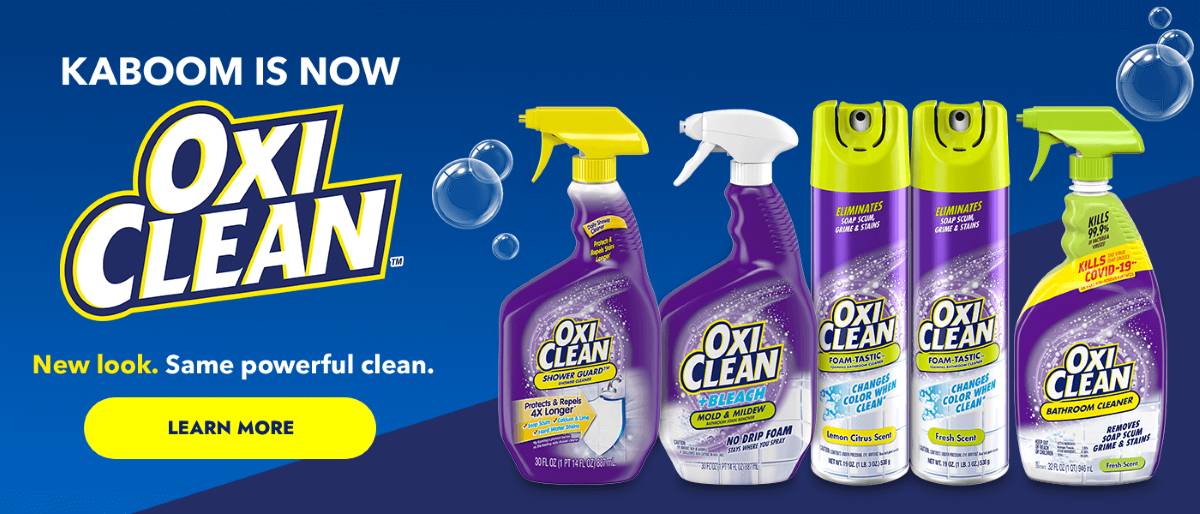 Kaboom and OxiClean products banner